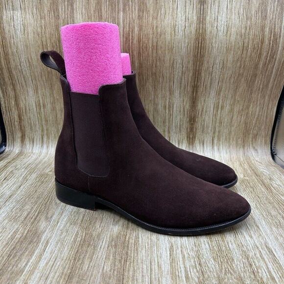 Fugashin Pour‎ Story Et Fall Chelsea Boots Men's Size 9 EU 42 Brown Suede Shoes - Picture 1 of 10